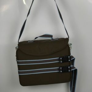 Brown and Turquoise Baby Booster Tote